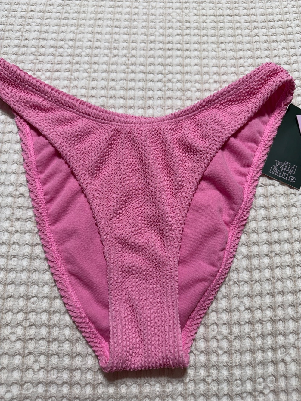 wild fable Pink Ribbed High-Leg Bikini Bottom